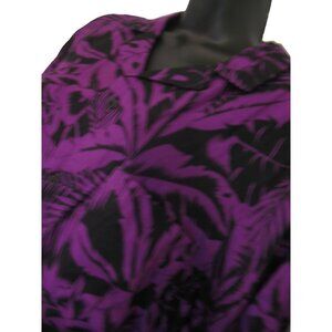 Vtg~ Frank Blouse Purple Floral Patterned Top Size Medium Ck measurements, NWT